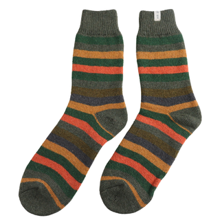 Wool Striped Olive Socks