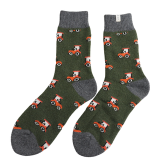 Wool Tractor Olive Socks