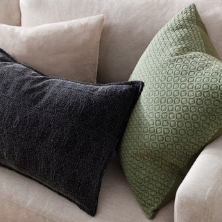 Tryfan Olive Textured  Feather Filled Cushion