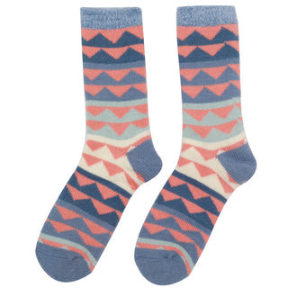 Fluffy Triangles Socks Denim