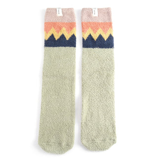 Fluffy Ridges Green Socks