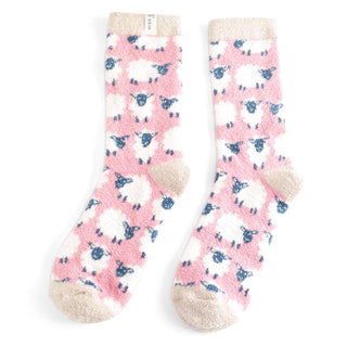 Fluffy Happy Sheep Dusky Pink Socks