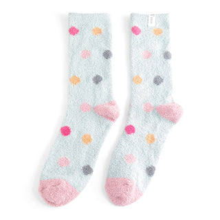Fluffy Spots Blue Socks