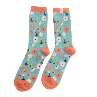 Fluffy Little Flowers Duck Egg Socks