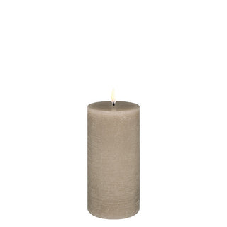 Uyuni Led Pillar Candle, Sandstone, Rustic, 15cm