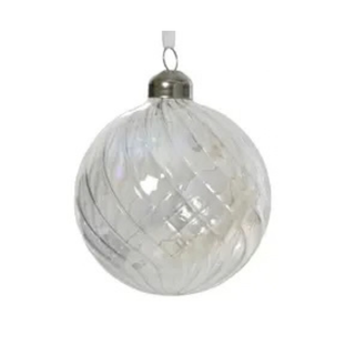 Iris Transparent Glass Swirl Bauble