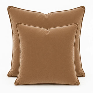 Velvet Plain Warm Beige Cushion