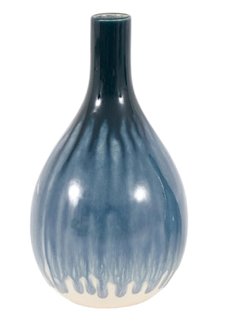 Orro Blue Large Bellied Organic Fade Ceramic Vase