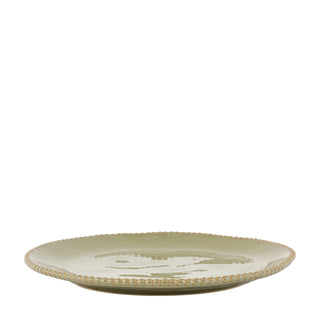 Organic Beaded Dinner Plate Olive