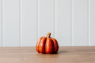 Small Burnt Orange Stoneware Pumpkin