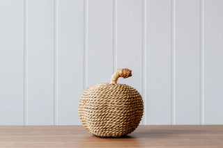 Natural Straw and Rope Pumpkin