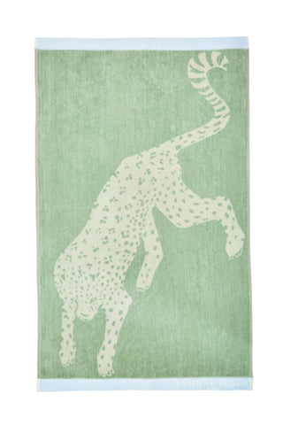 Leopard Bath Towel Fresh Sage