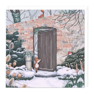 Fox Through the Door Christmas Card