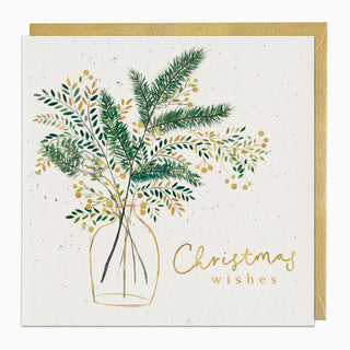 Golden Christmas Foliage Christmas Card