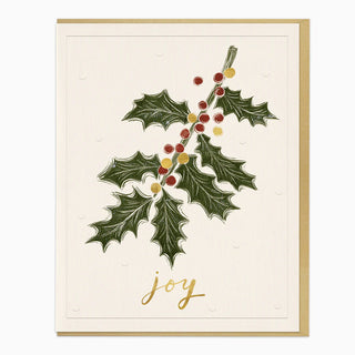 Holly and Winter Berries Christmas Card