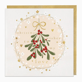 Mistletoe With Love Christmas Card