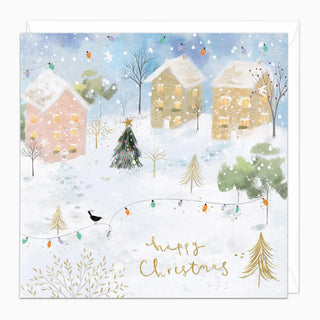 Snowy Town Christmas Card