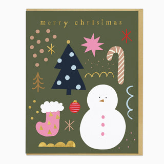 Snowman Icons Christmas Card