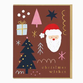Santa Icons Christmas Card