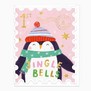 Penguin Stamp Christmas Card