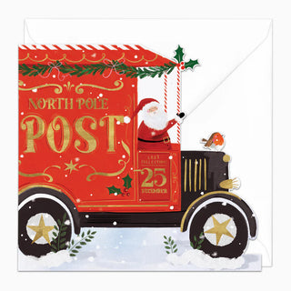 Cut Out North Pole Post Van Christmas Card