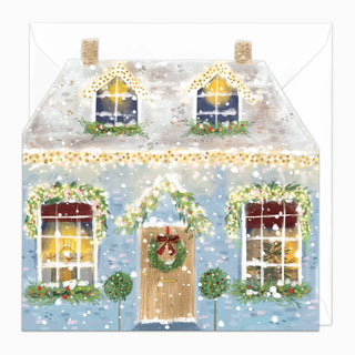 Cut Out Christmas Cottage Christmas Card