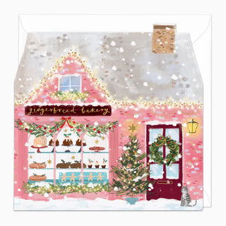 Cut Out Gingerbread Bakery Christmas Card