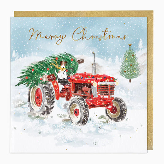 Tractor Tree Christmas Card