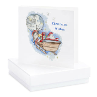Father Christmas in the sky earring card