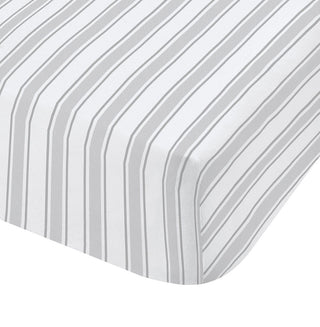 Check and Stripe Grey Single Fitted Sheet
