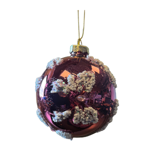 Baubles glass shiny/enamel with bow, beads 3col ass
