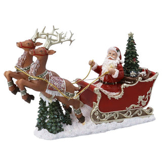Resin LED Musical Santa on Sleigh Ornament
