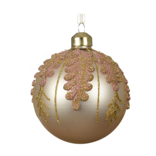 Matt Pearl with Trailing Beaded Leaves Bauble