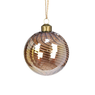 Glass Bronze Davina Bauble 8cm
