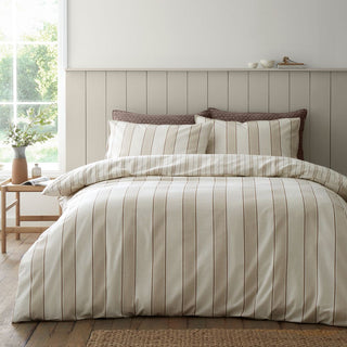 Brushed Regal Stripe Single Duvet Set Natural