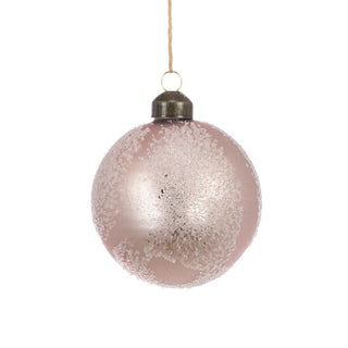 Glass Pink Rina Bauble 8cm