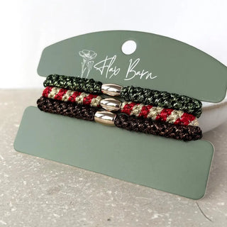 Festive Forest Pack of 3 Elasticated Cord Hairbands
