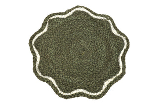 Scalloped Jute Placemat Green