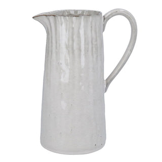 Taupe Pinched Stoneware Pitcher Jug 29cm