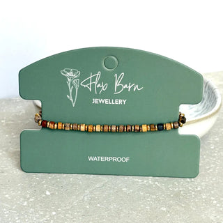 Elasticated Picture Jasper Gemstone Bracelet