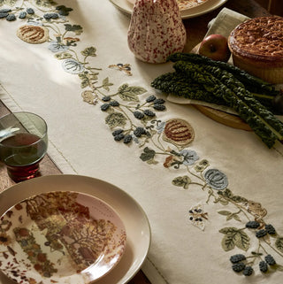 Autumn Forage Embroidered Table Runner