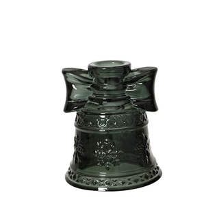 Pine Green Bell with Bow Candle Holder