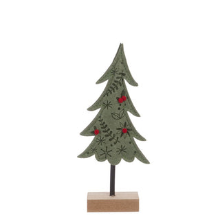 Felt Tree On Wooden Base 26cm