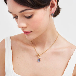 Pansy Pearl Gold Toggle Necklace
