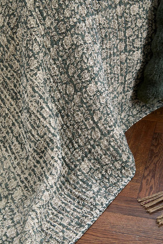 Provence Quilted Throw Sage