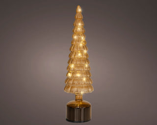 Micro LED Rotating Glass Christmas Tree Ornament