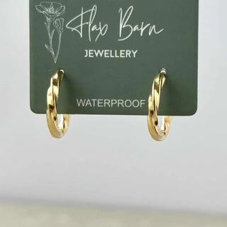Tarnish Resistant Twisted Gold Hoops