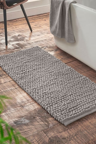 Aspen Bobble Grey Long Bath Mat Runner