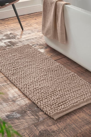 Aspen Bobble Natural Long Bath Mat Runner