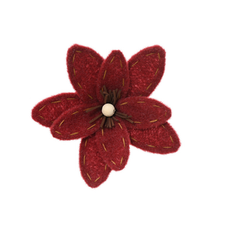 Slim Leaf Christmas Flower on Clip